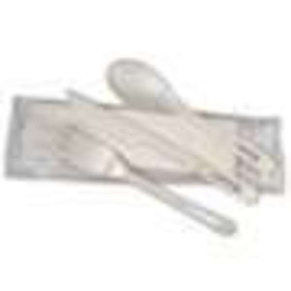 World Centric TPLA Compostable Knife Fork Spoon And Napkin Cutlery Kit, PK250 AS-PS-TN